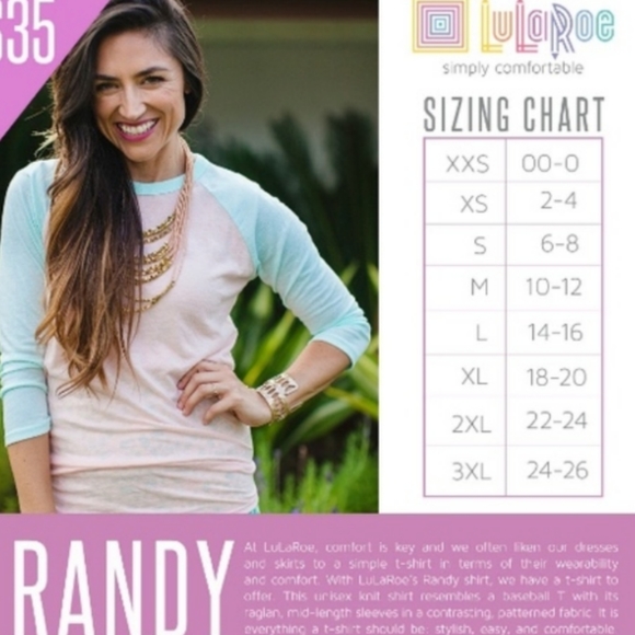 NWT LuLaRoe Randy Top  Size XX-Small  Both! 0 2 - Picture 9 of 12